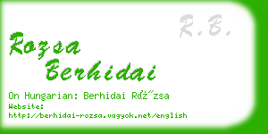 rozsa berhidai business card